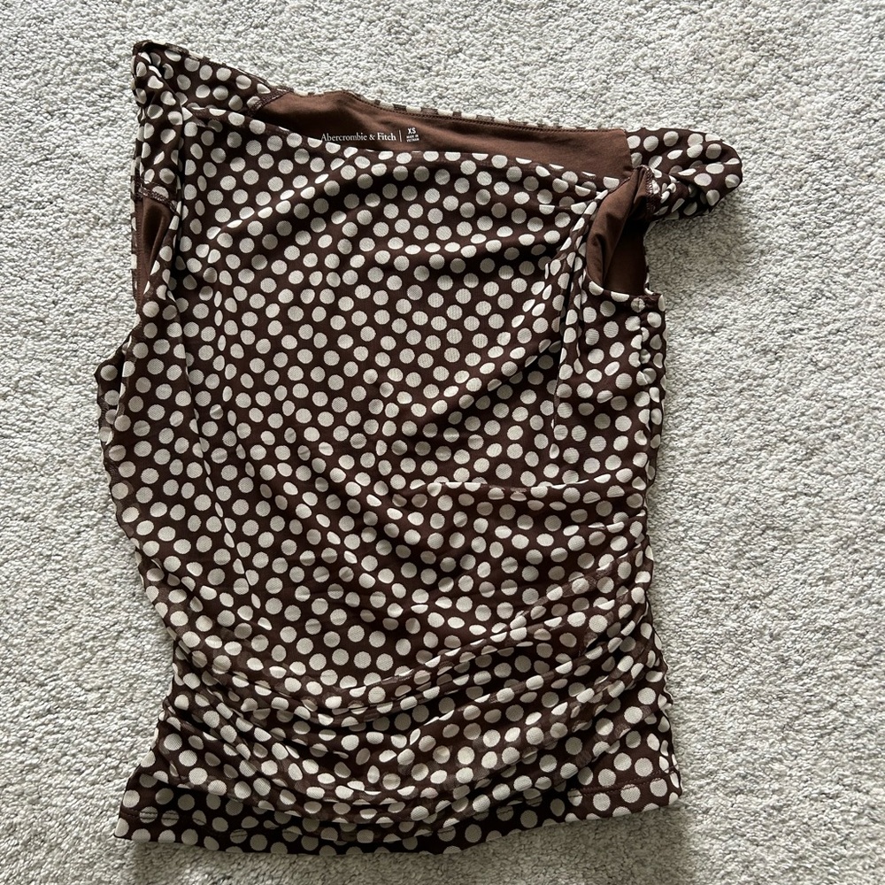 Abercrombie & Fitch Brown Polka Dot Top XS